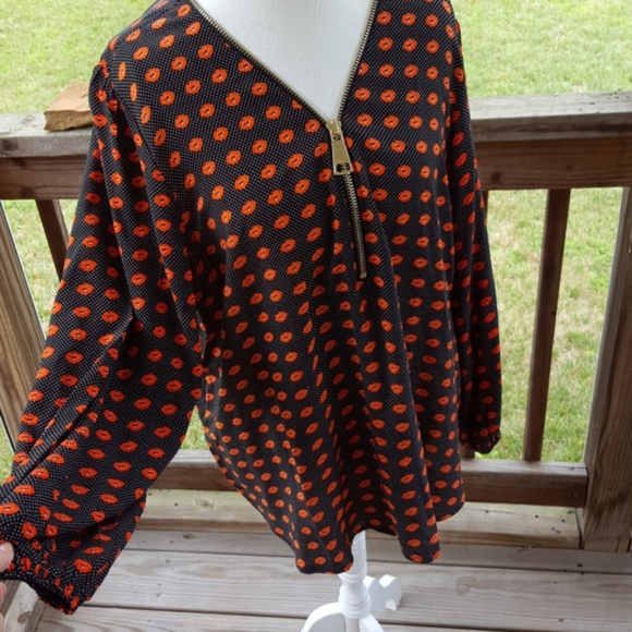 NWT Philosophy Polka Dot Lip Blouse Size 2X - Picture 3 of 8
